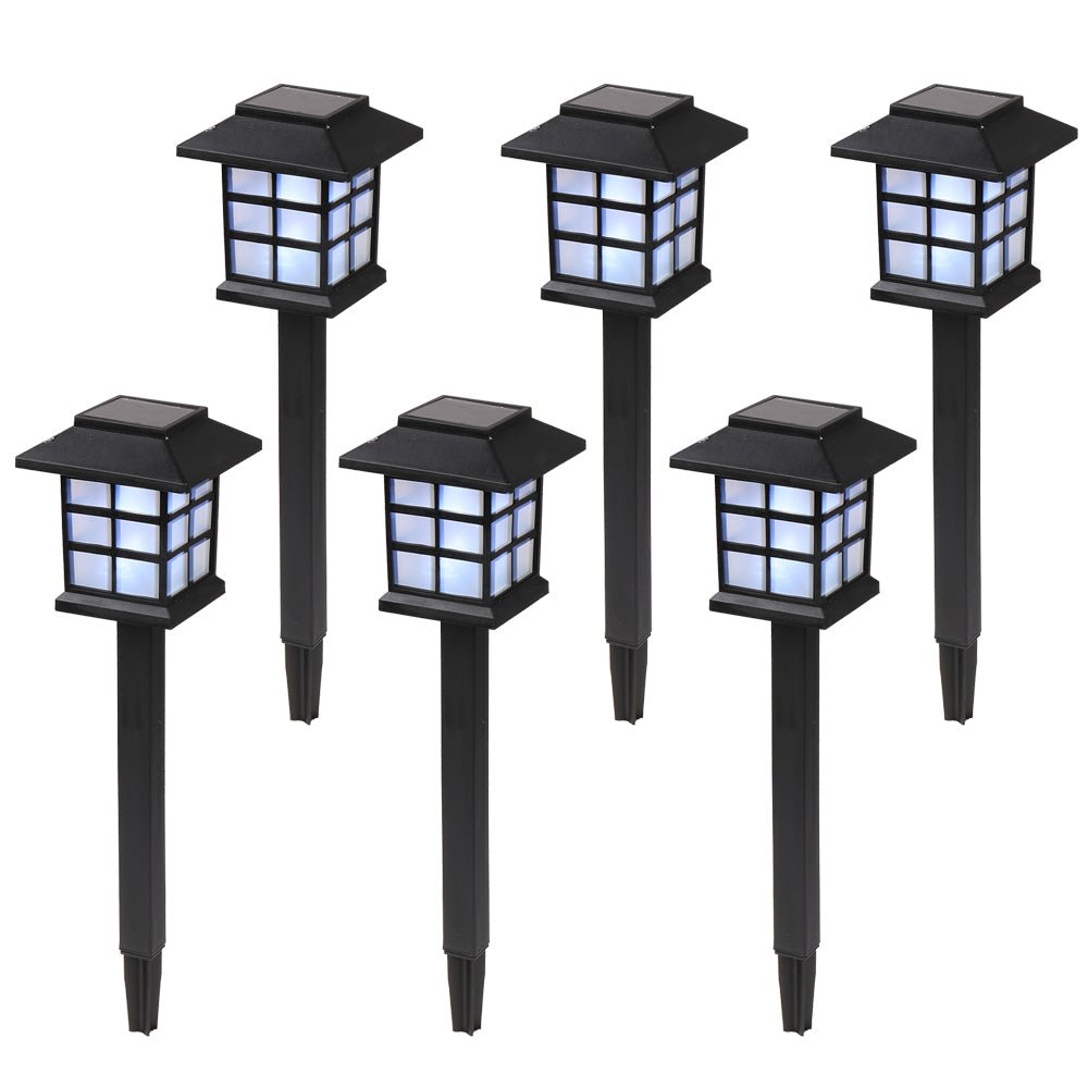 6pcs White LED Solar Lantern Light Garden Landscape Lighting - 01951591