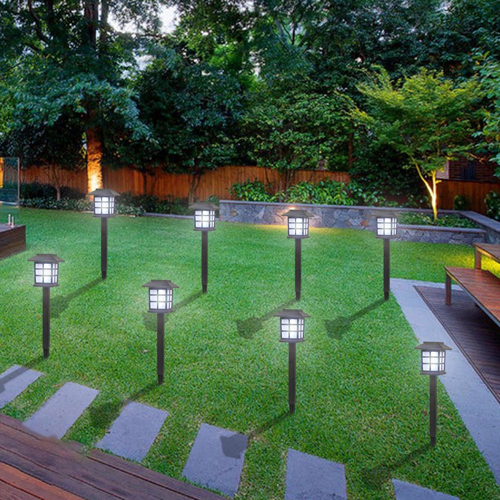 6pcs White LED Solar Lantern Light Garden Landscape Lighting - 01951591