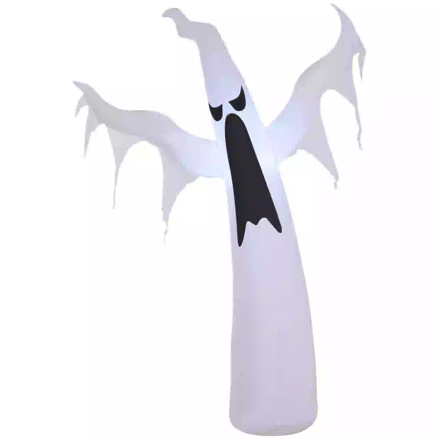 6FT Tall Halloween Inflatable White Ghost, Outdoor Blow Up Yard Decoration with LED Lights - Rusted Decor 