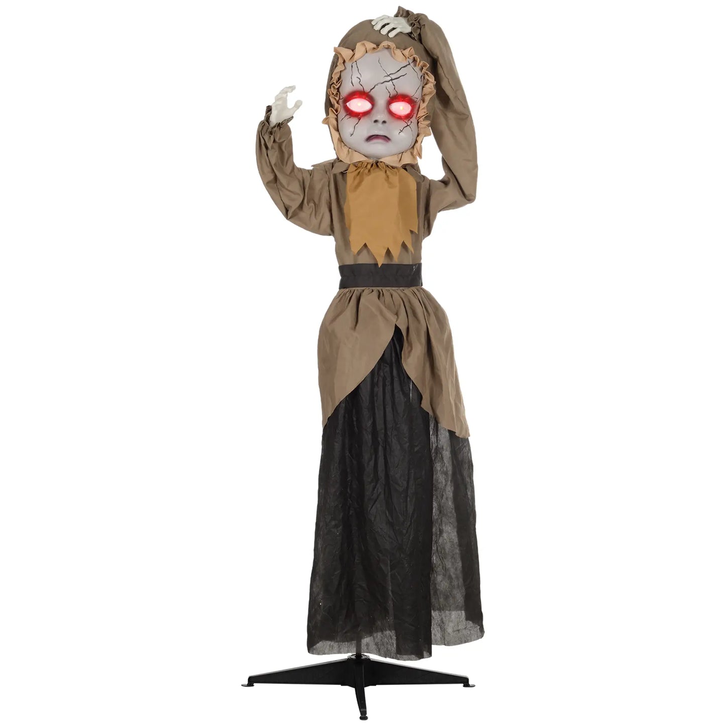 5'3 Doll Halloween Decoration with Sound Activated, Light Up Body, Sound Effects - Rusted Decor 