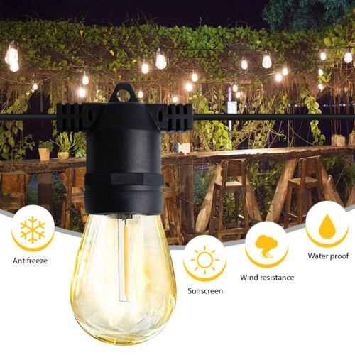 48FT 15 LED Bulb Fairy String Lights Waterproof Socket Garden Decor - 50612 - 0XX