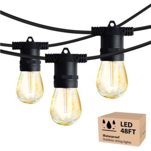 48FT 15 LED Bulb Fairy String Lights Waterproof Socket Garden Decor - 50612 - 0XX