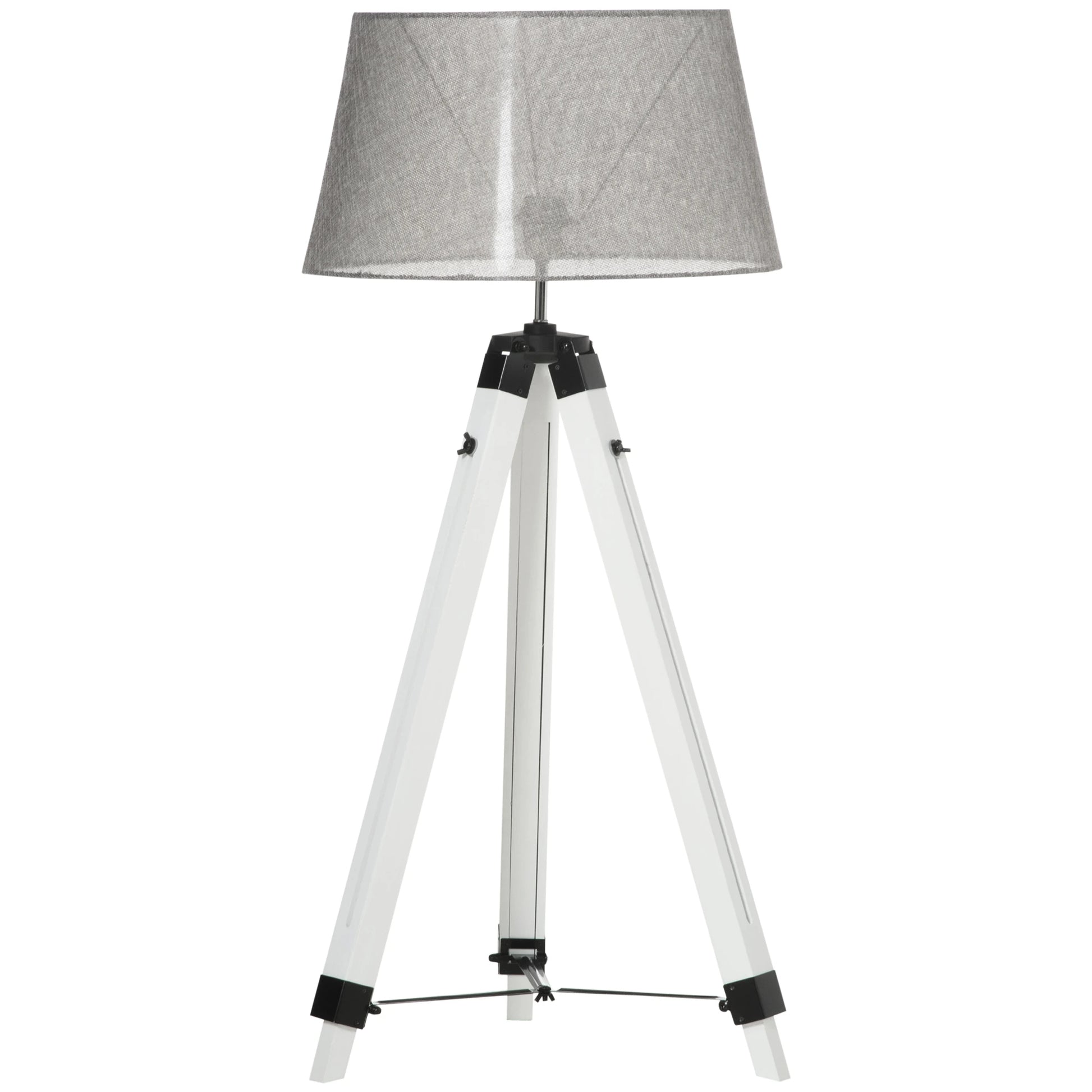 HOMCOM Tripod Floor Lamp, Adjustable with E26 Lamp Base - Rusted Decor 