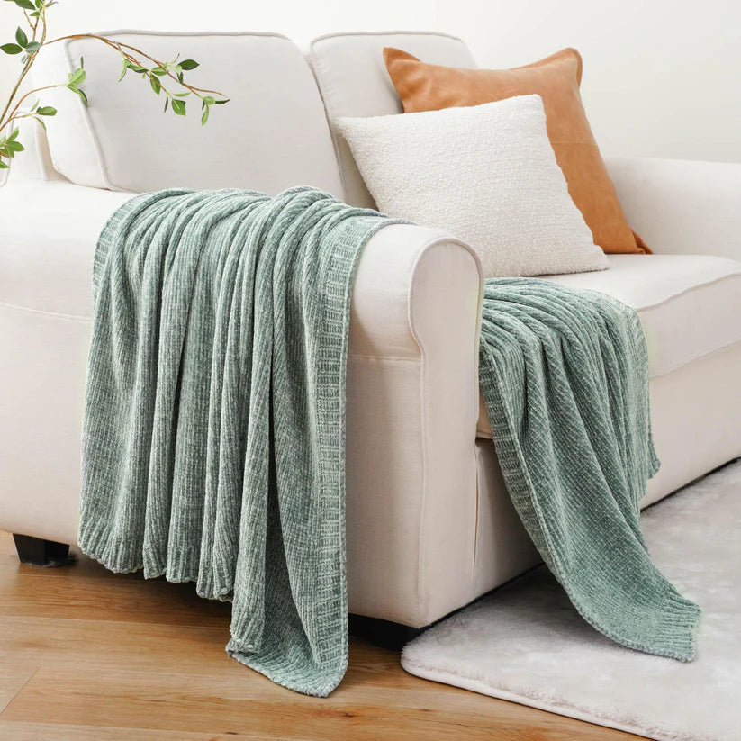 Textured Chenille Knit Throw Blanket - Rusted Decor 