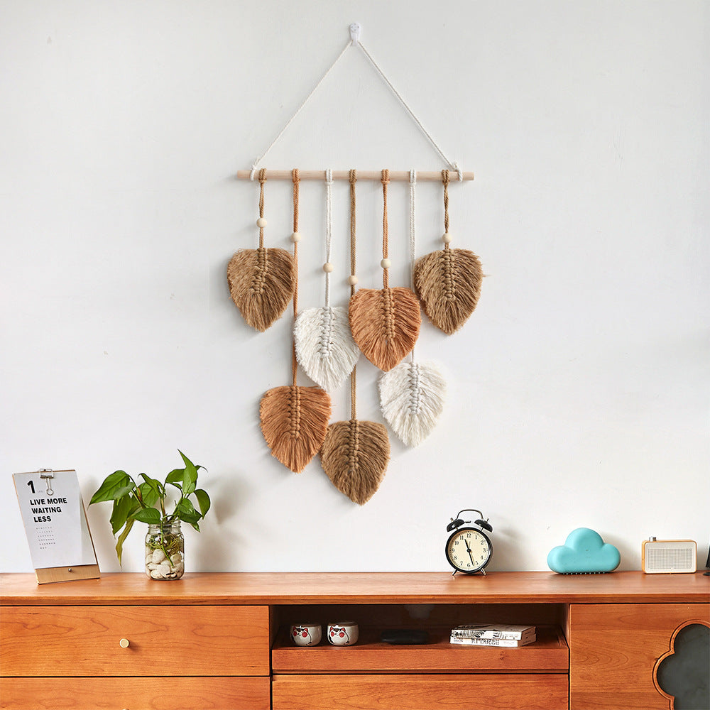 Macrame Leaf Wall Hanging - Rusted Decor 