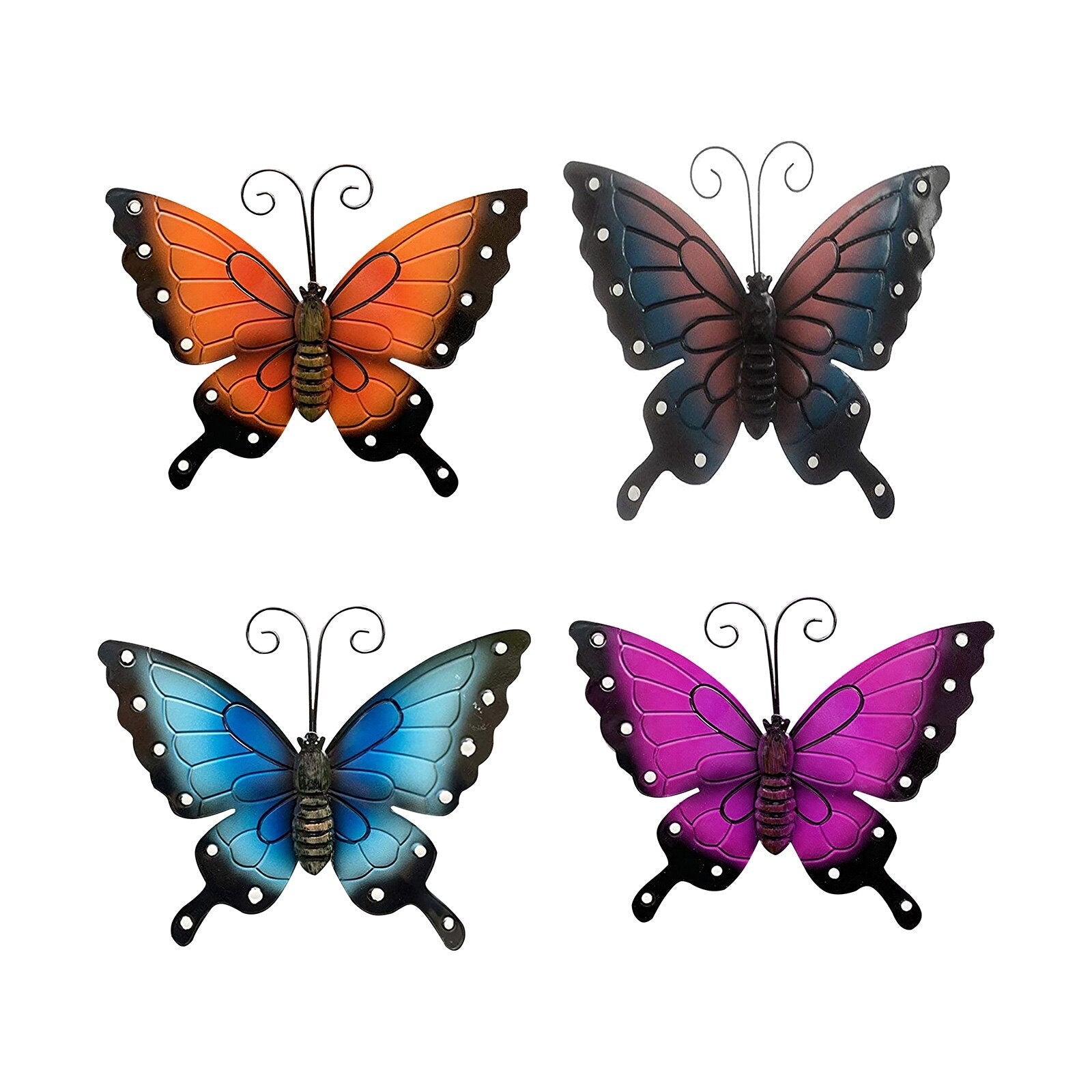 3d Metal Butterfly Wall Stickers For Living Room - 857210 - Black