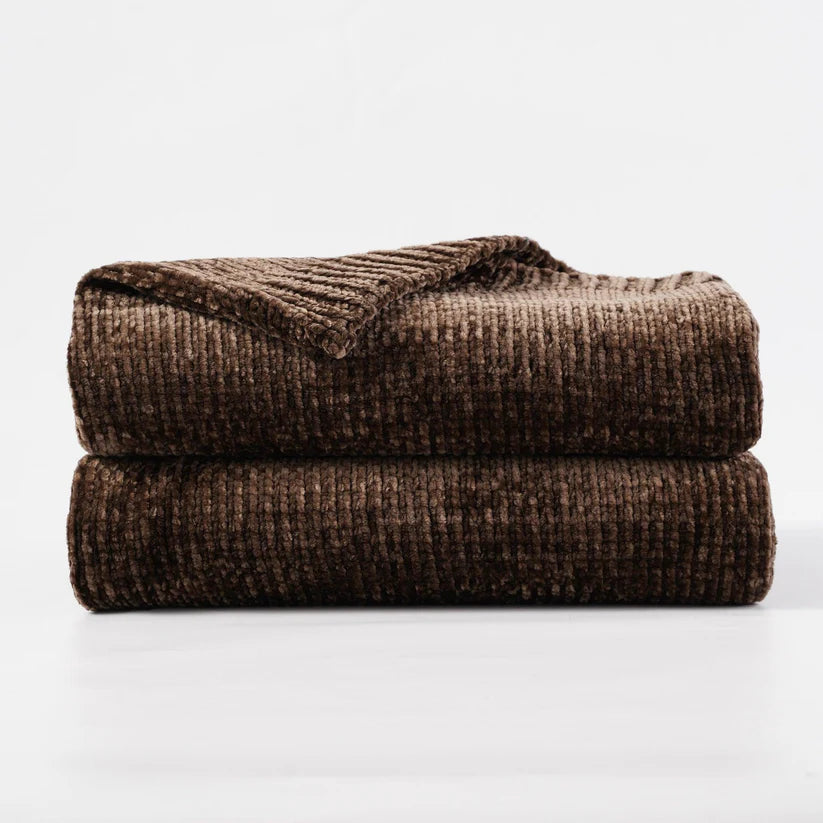 Textured Chenille Knit Throw Blanket - Rusted Decor 