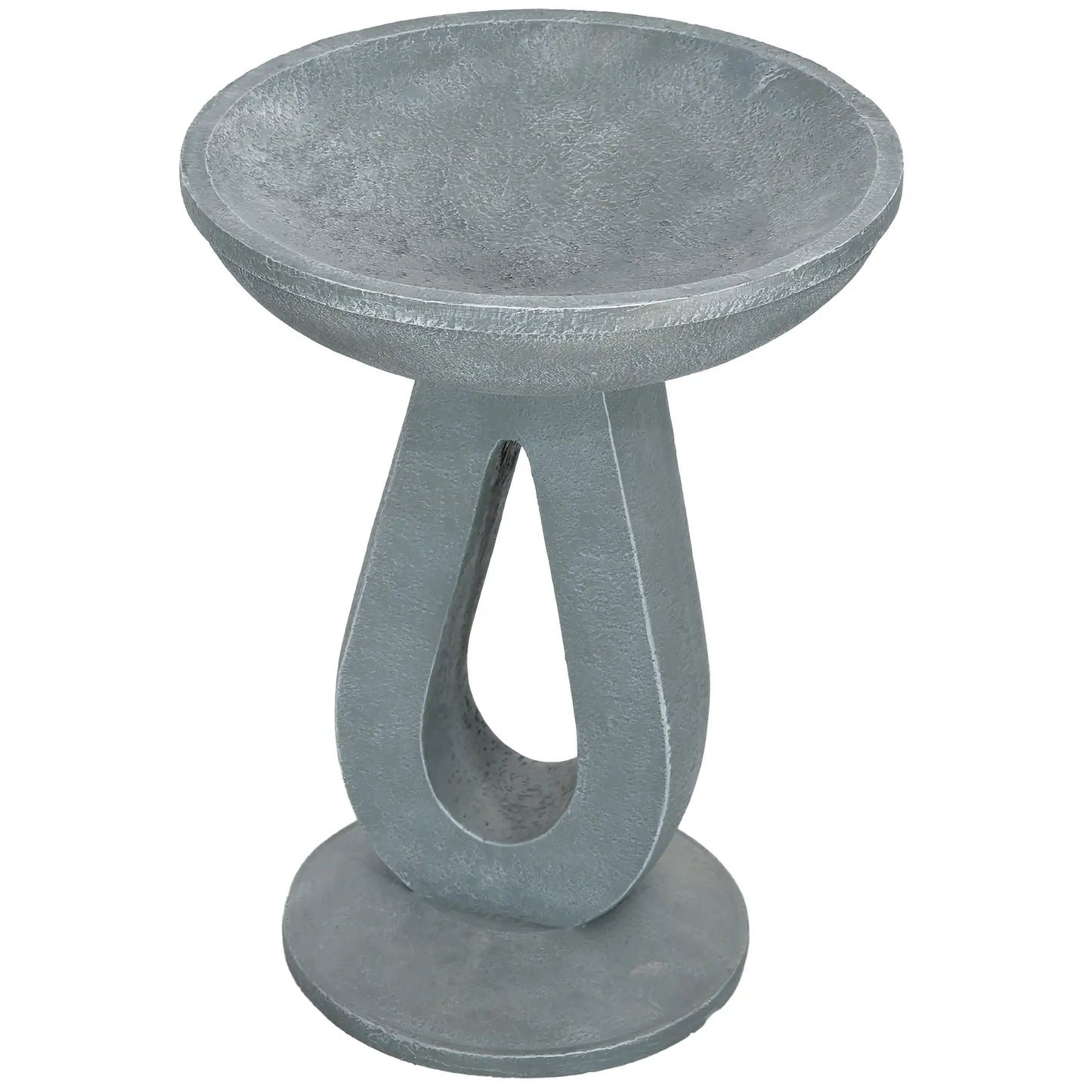 Outsunny Outdoor Resin Bird Bath, 20.1" Tall Birdbath with Stone Look - Rusted Decor 