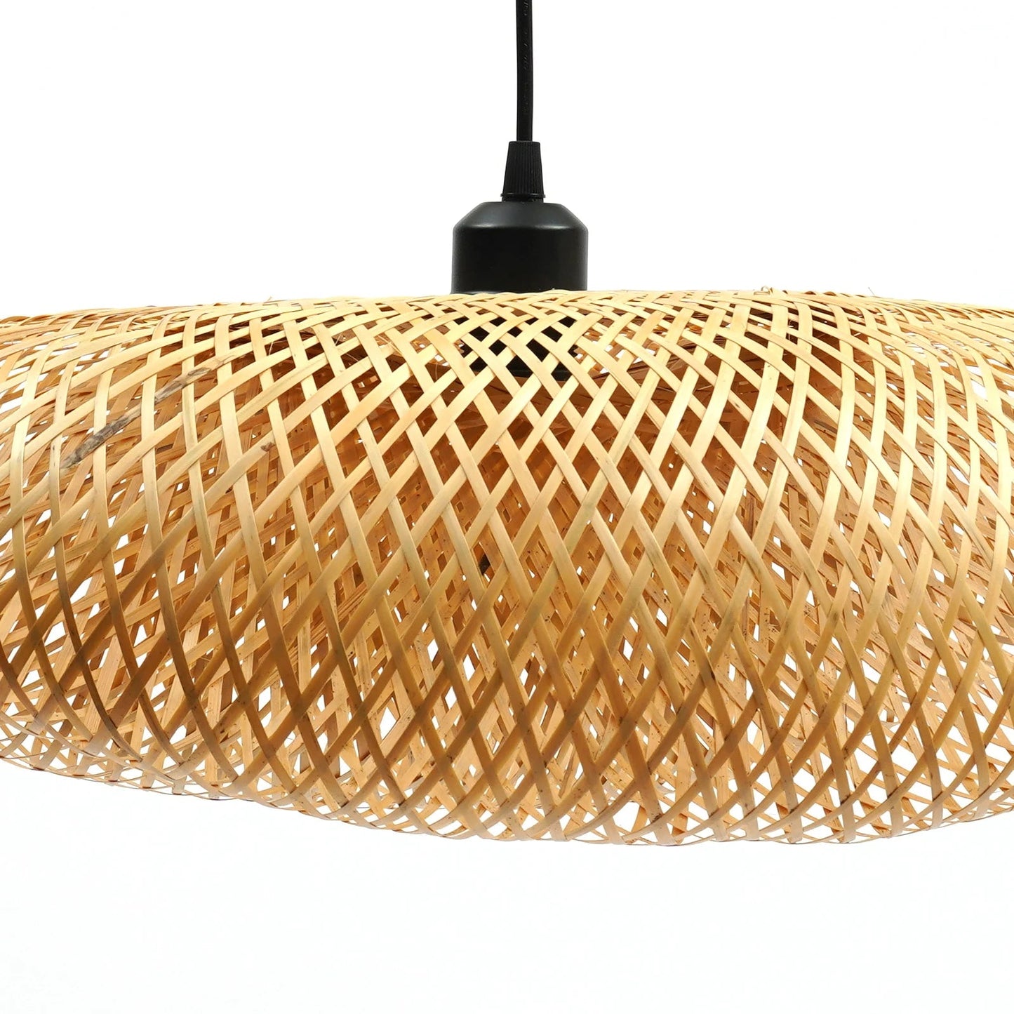 Bamboo Lampshade Led Pendant Lamp Natural Rattan Wicker Ceiling - Rusted Decor 