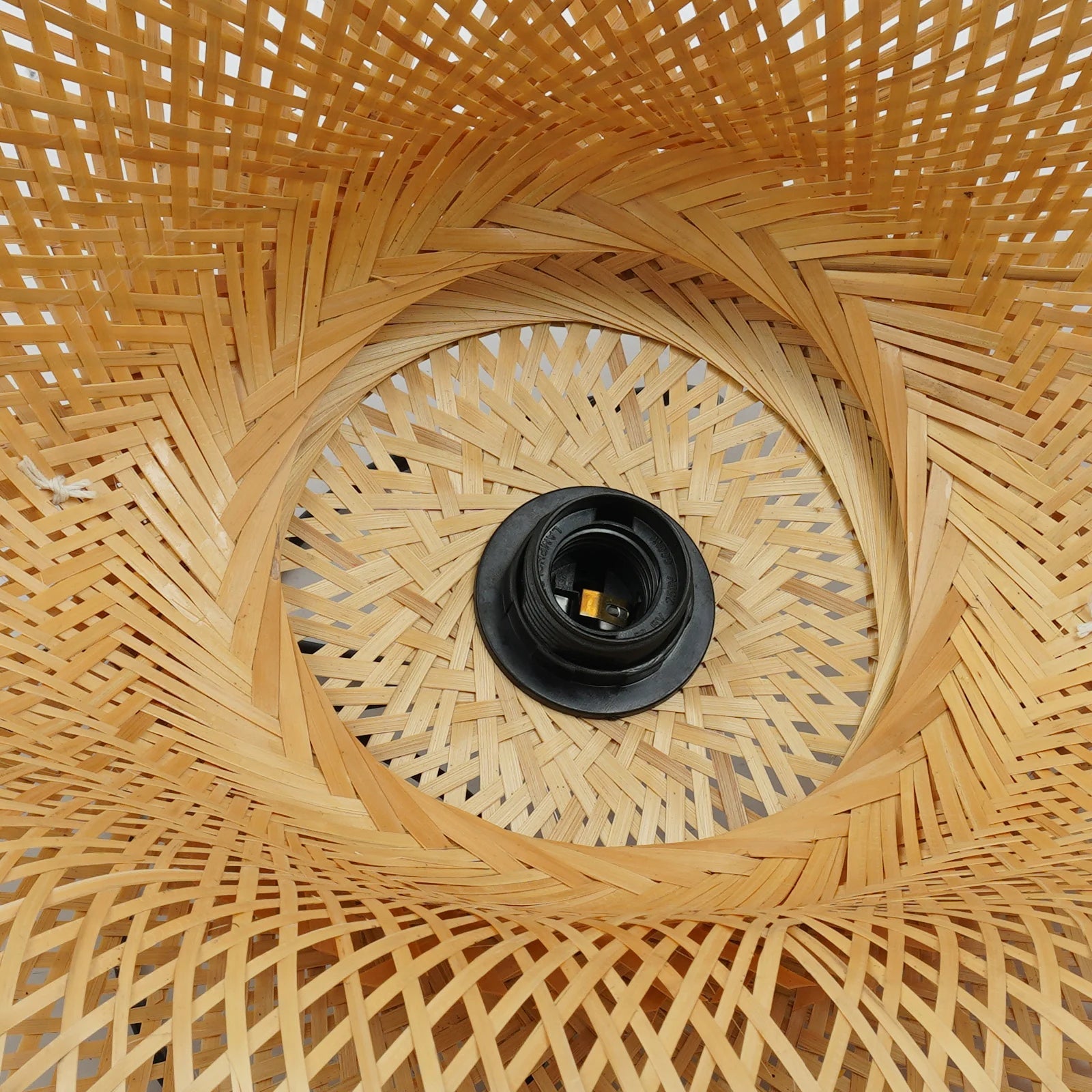 Bamboo Lampshade Led Pendant Lamp Natural Rattan Wicker Ceiling - Rusted Decor 