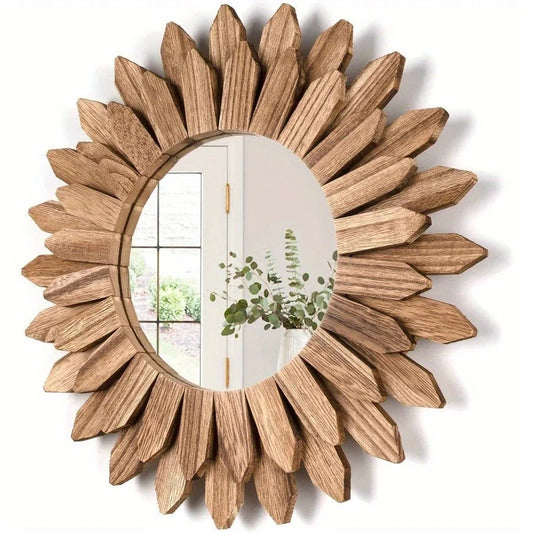 Surya Rustic Wood Mirror - Rusted Decor 