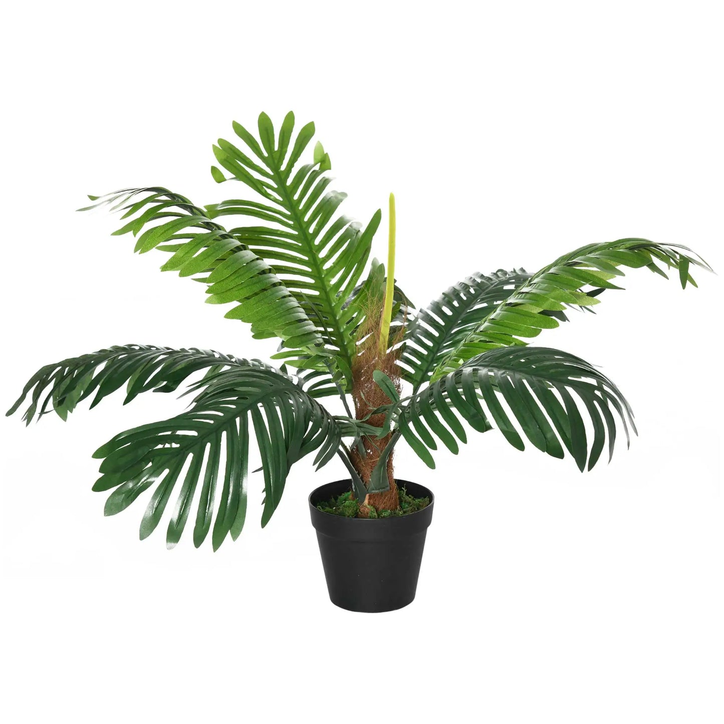 Outsunny 2FT Artificial Palm Tree with Pot, Indoor/Outdoor - Rusted Decor 