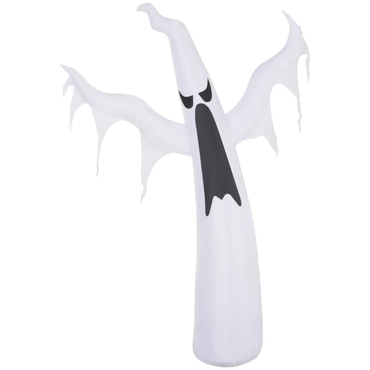 6FT Tall Halloween Inflatable White Ghost, Outdoor Blow Up Yard Decoration with LED Lights - Rusted Decor 