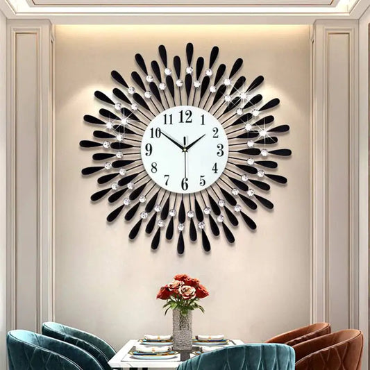 Feather Sun Wall Clock - Rusted Decor 