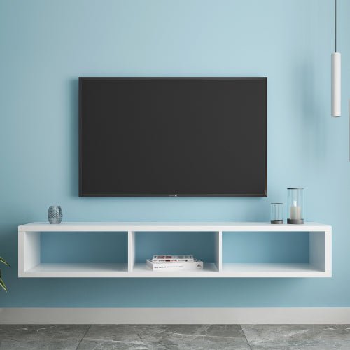 60" Shallow Floating TV Console TV Stand - BLACK