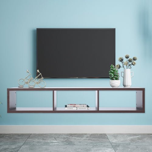 60" Shallow Floating TV Console TV Stand - BLACK