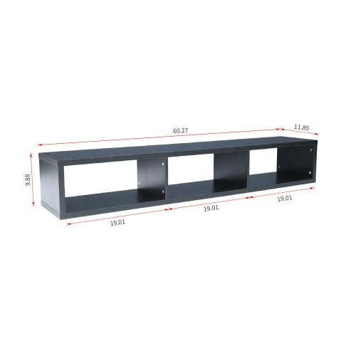 60" Shallow Floating TV Console TV Stand - BLACK