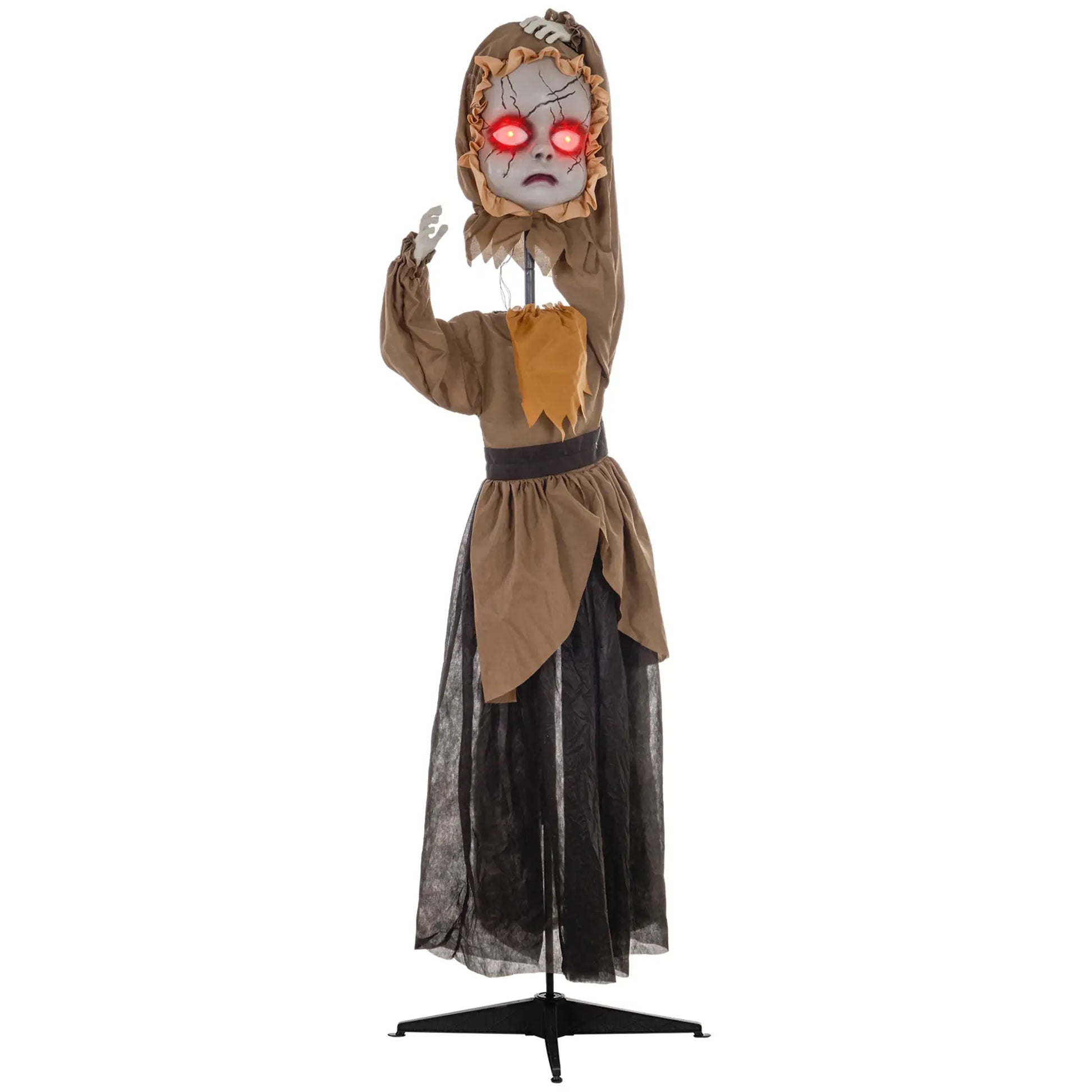 5'3 Doll Halloween Decoration with Sound Activated, Light Up Body, Sound Effects - Rusted Decor 