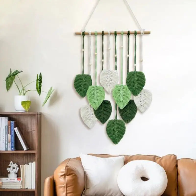 Macrame Leaf Wall Hanging - Rusted Decor 