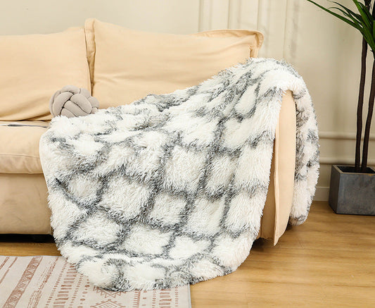 Warm Fluffy Shaggy Throw Blanket Bedspread Faux Fur - Rusted Decor 