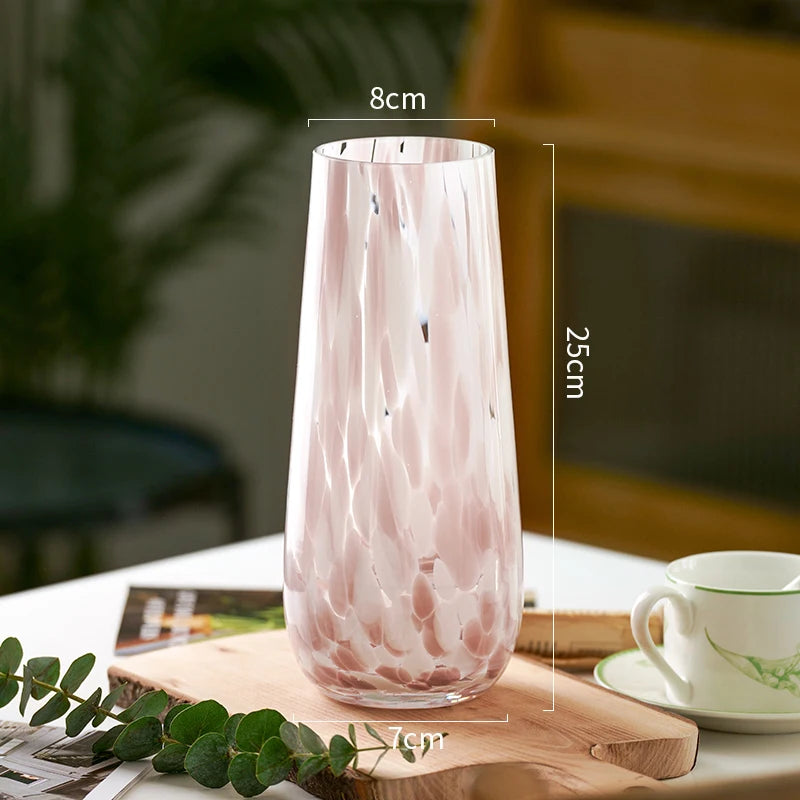 Medieval Style Glass Vase Pink - Rusted Decor 