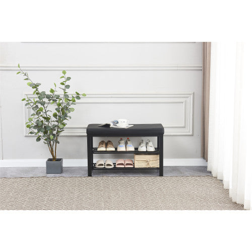 Bedroom storage bench with shelf shoes bench Shoes Shelf - Rusted Decor 