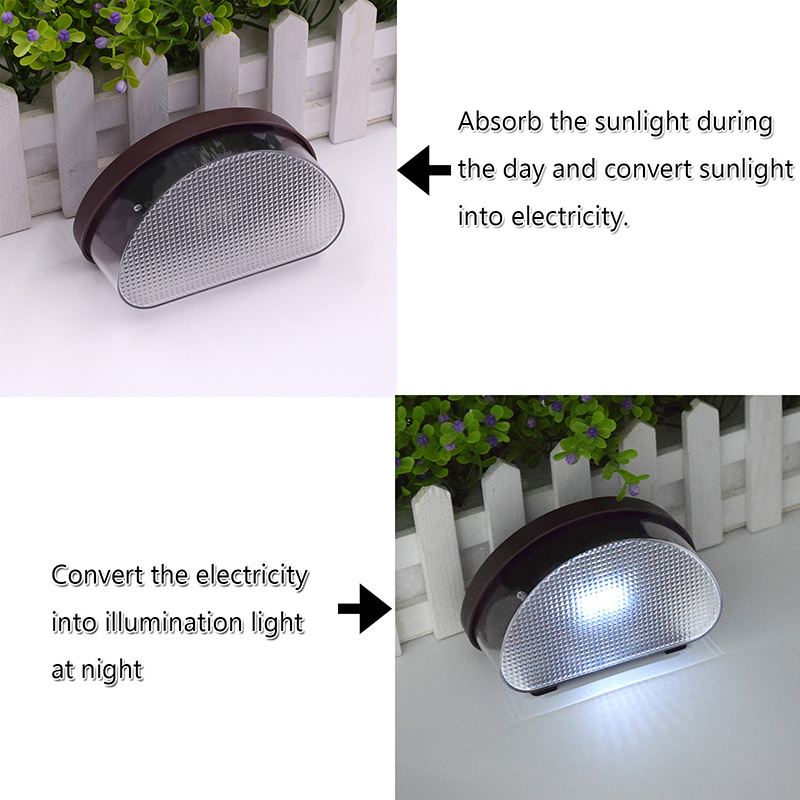 Outdoor Garden 2PCS LED Solar Fence Lights - Rusted Decor 