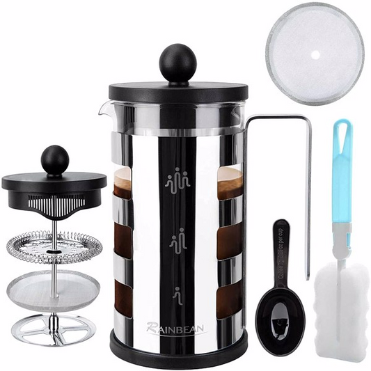 Stainless Steel 600 ml French Press Coffee Maker - Rusted Decor 