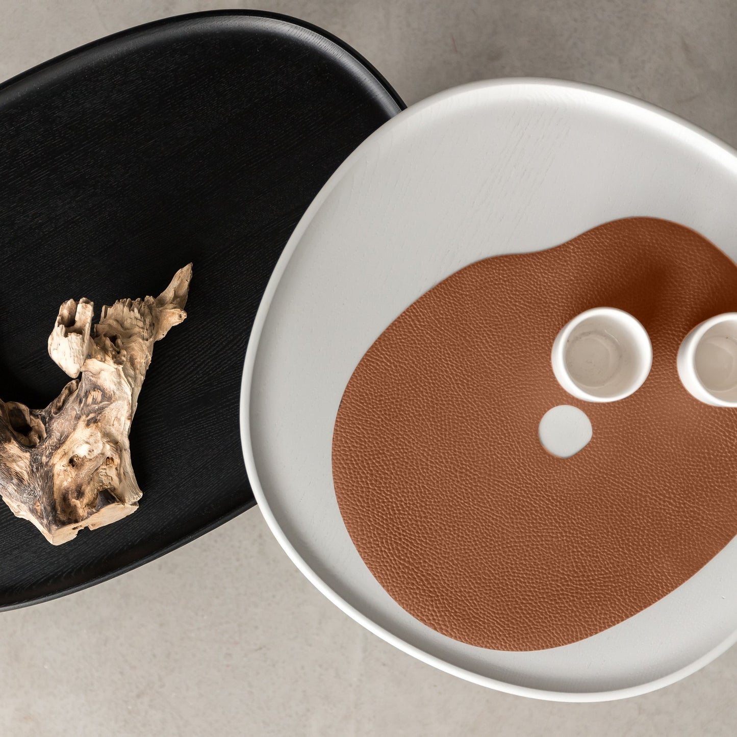 Natural leather placemat and coaster | rust brown - Rusted Decor 