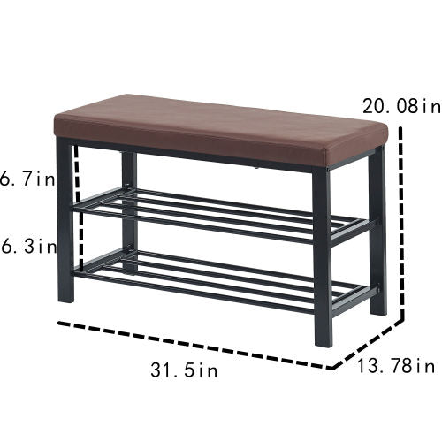 Bedroom storage bench with shelf shoes bench Shoes Shelf - Rusted Decor 