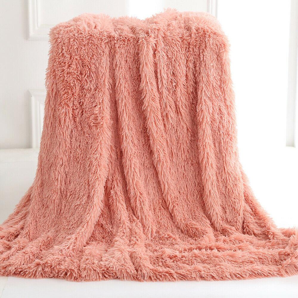 Ultra Soft Faux Fur Throw Blanket - Rusted Decor 