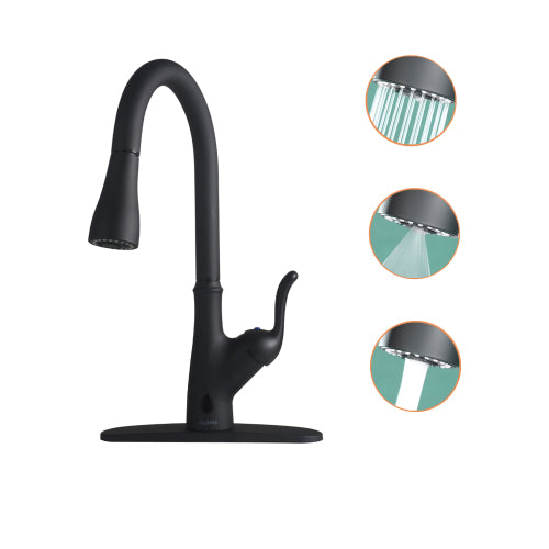 Retro Pull Down Touchless Single Handle Kitchen Faucet - Rusted Decor 