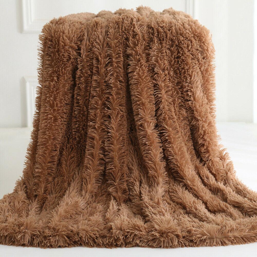 Ultra Soft Faux Fur Throw Blanket - Rusted Decor 