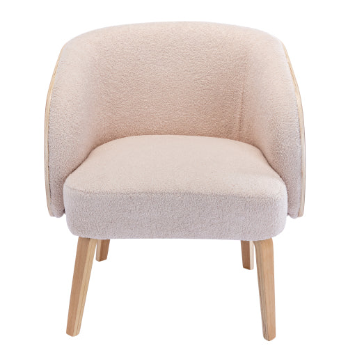 Lamb-hair Acent Chair Upholstered Living Room Chair Bedroom Chair - Rusted Decor 