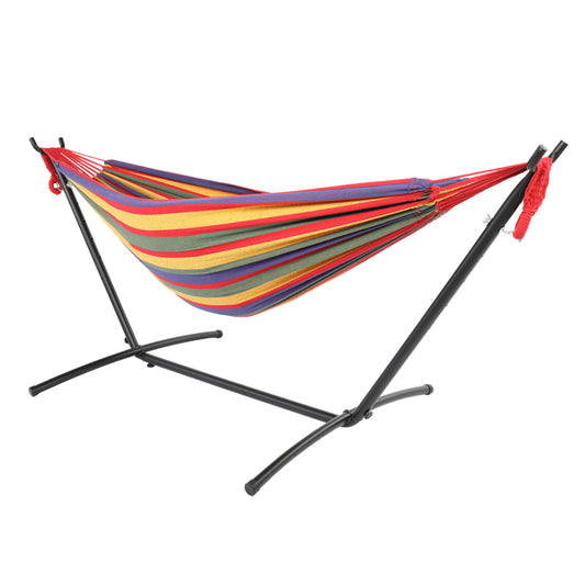 Hammock Frame with 200*150cm Polyester Cotton Hammock Hammock Set - Rusted Decor 