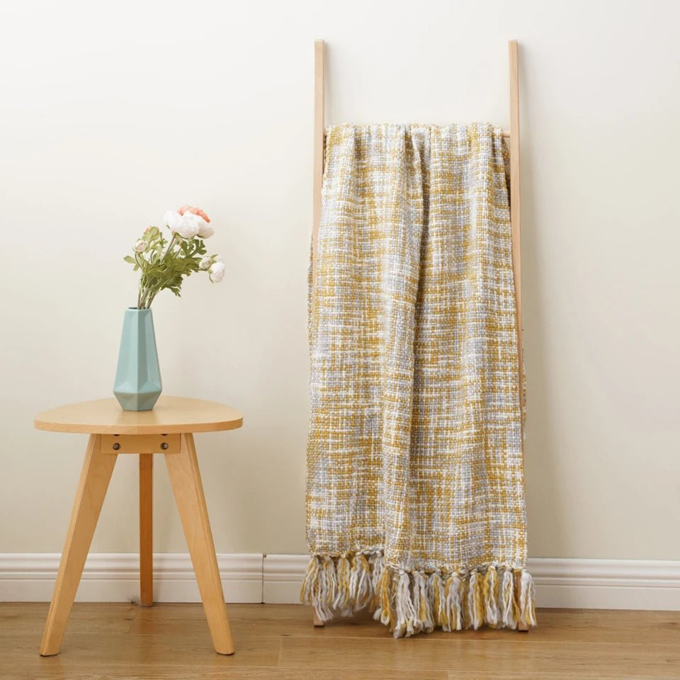 Golden Glow Knit Blanket - Rusted Decor 