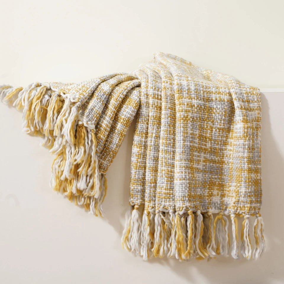 Golden Glow Knit Blanket - Rusted Decor 