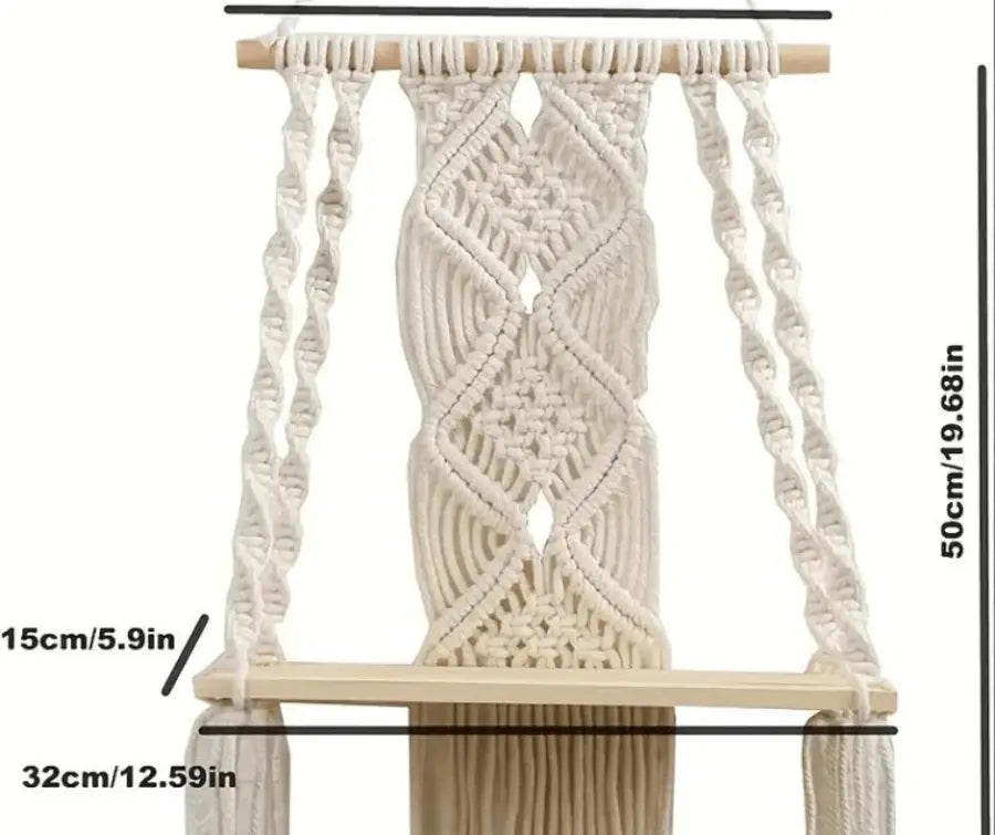 Macrame Wall Tapestry Plant Holder - Rusted Decor 