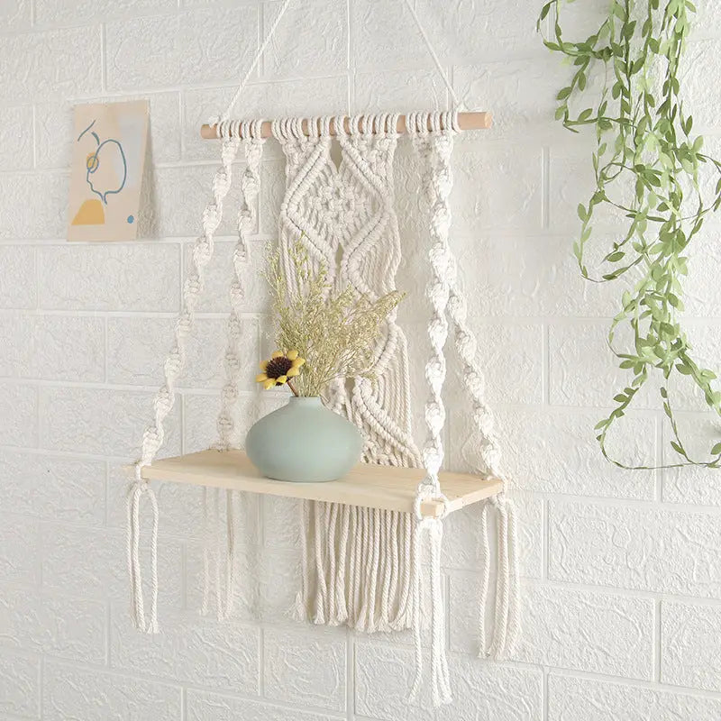 Macrame Wall Tapestry Plant Holder - Rusted Decor 