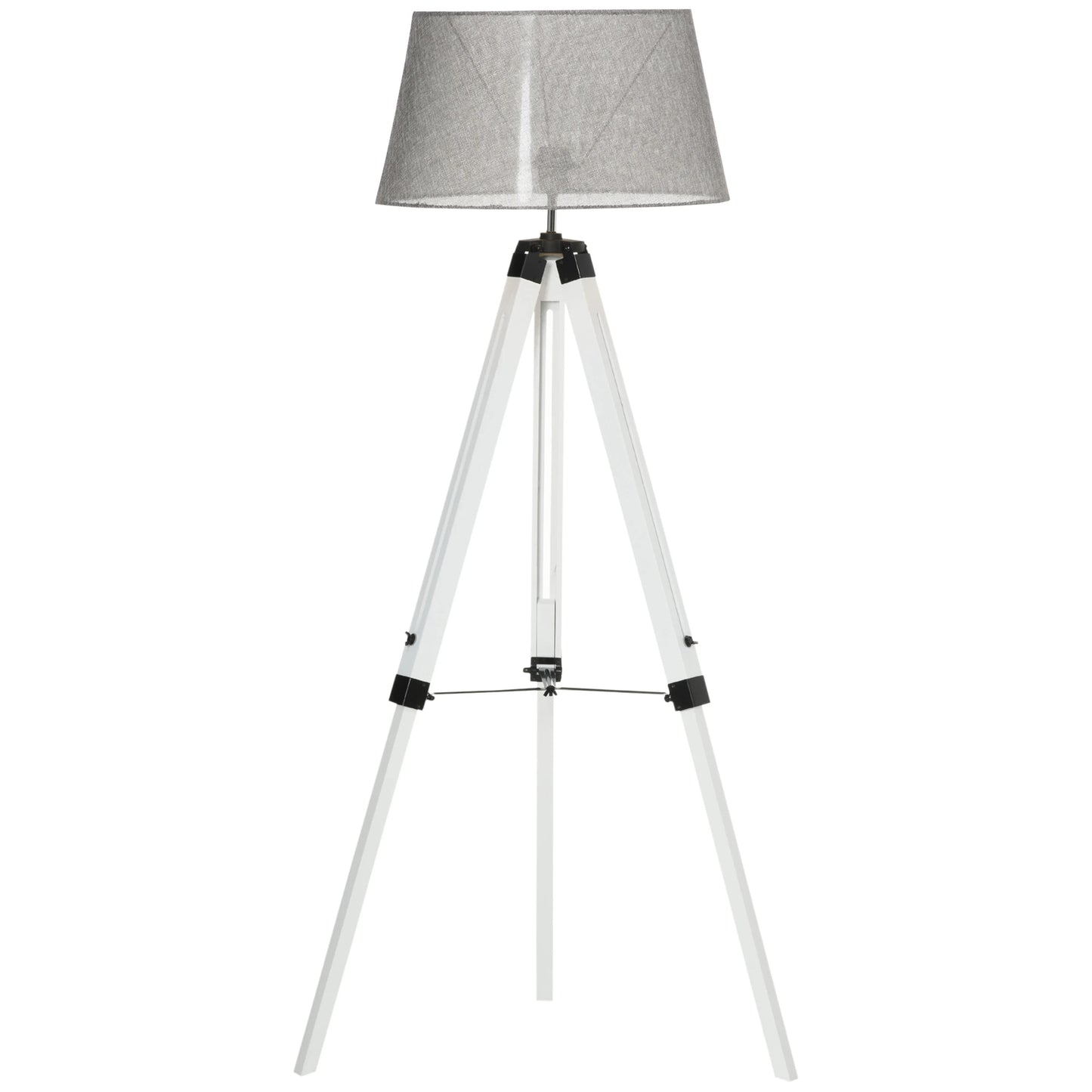 HOMCOM Tripod Floor Lamp, Adjustable with E26 Lamp Base - Rusted Decor 