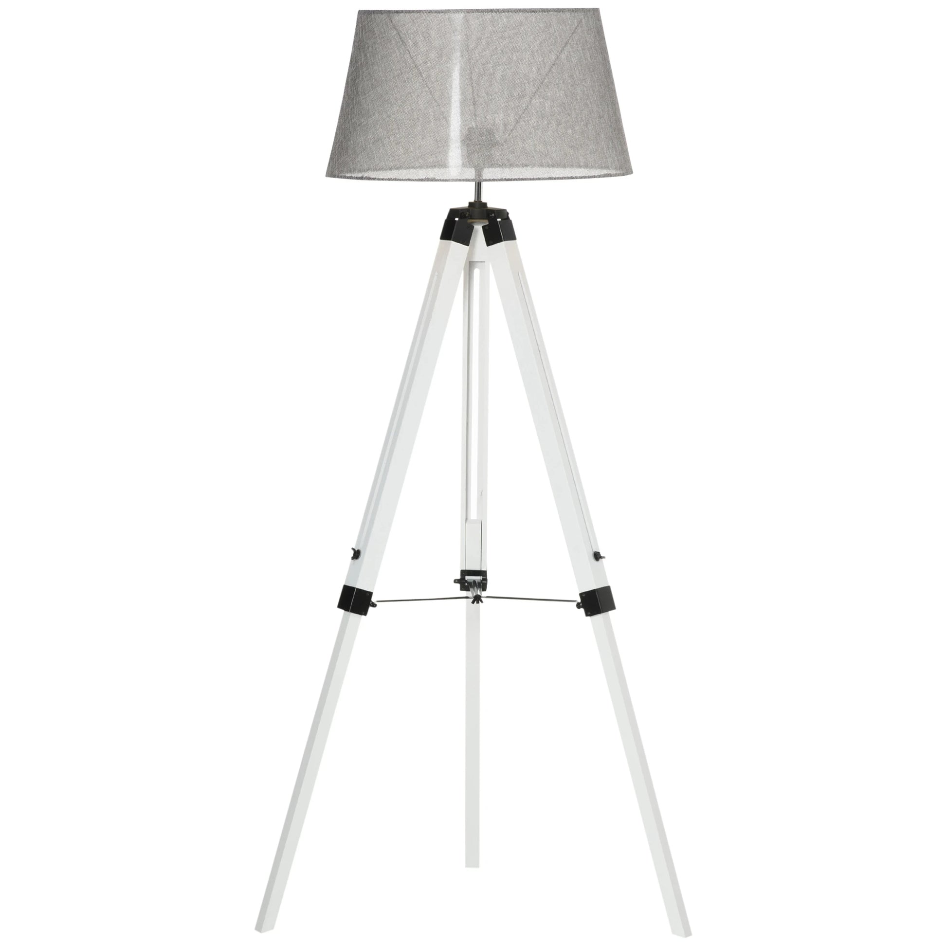 HOMCOM Tripod Floor Lamp, Adjustable with E26 Lamp Base - Rusted Decor 