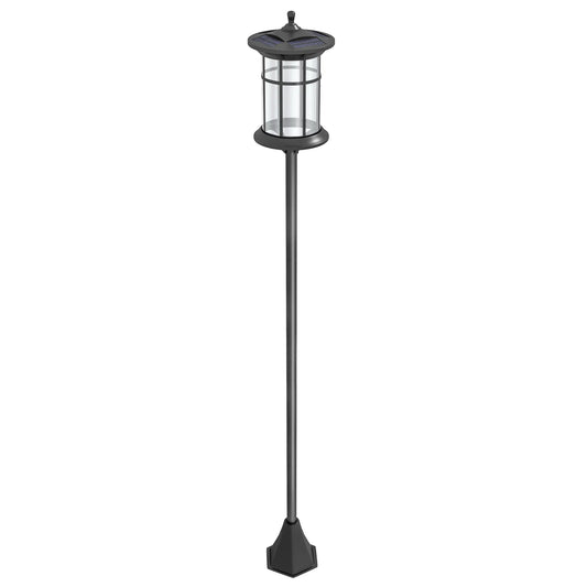 Outsunny 72" Solar Post Light, Cool White LED Outdoor Lamp - Rusted Decor 