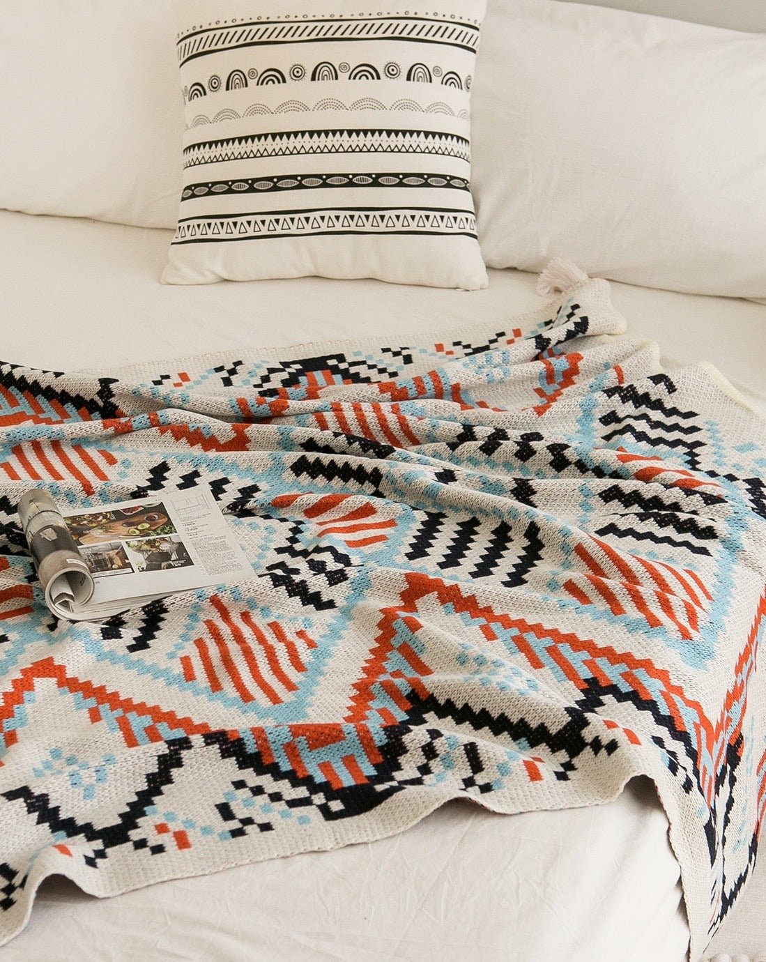 Oversize Cozy Boho Chic Throw Blanket - Rusted Decor 