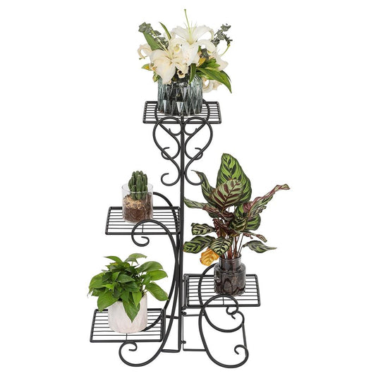 Garden flower stand Flower Pot Rack4 Potted Square Flower Metal - Rusted Decor 