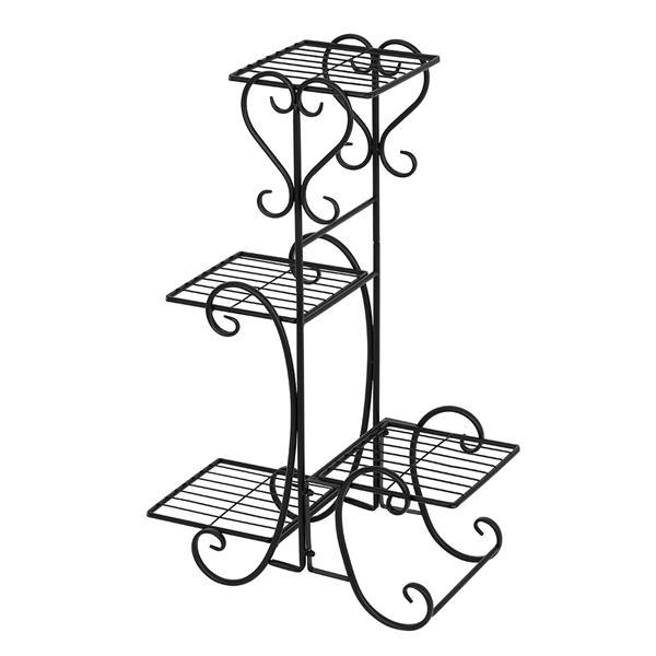 Garden flower stand Flower Pot Rack4 Potted Square Flower Metal - Rusted Decor 