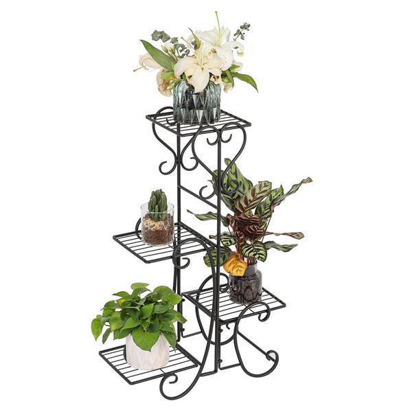 Garden flower stand Flower Pot Rack4 Potted Square Flower Metal - Rusted Decor 