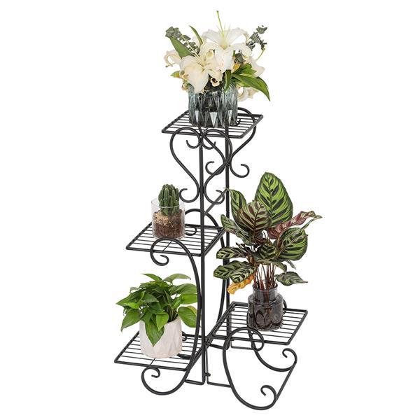 Garden flower stand Flower Pot Rack4 Potted Square Flower Metal - Rusted Decor 