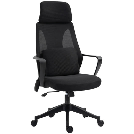 Vinsetto Office Chair High Back, Ergonomic Mesh Computer Chair with Massage Lumbar Support & Headrest - Rusted Decor 