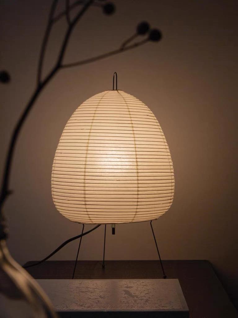 Wabi Sabi Table Lamp - Decorative Japanese Paper Lantern - Rusted Decor 